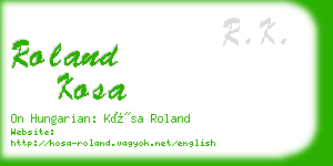 roland kosa business card